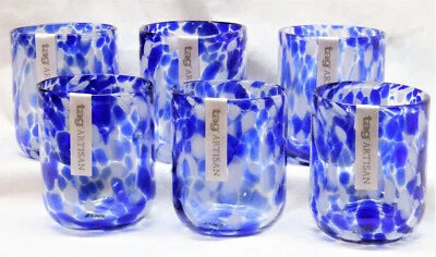 Конфетти двойной стекла мульти - синий и белый - набор из 6 - ярлык Бесплатная доставка   - Изображение 1 из 3