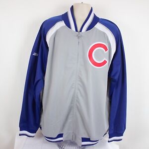 NWT Men's Stitches Chicago Cubs Baseball Gray/Blue Jacket Size XXL