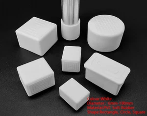 White Rubber Chair Ferrules AntiScratch Floor Protector Table Feet Leg Cap End - Picture 1 of 43