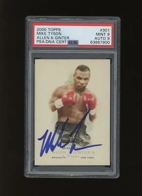 2006 Topps Allen and Ginter Mike Tyson Autograph PSA/DNA PSA Grade 9 Auto 9 - Image 1 of 2