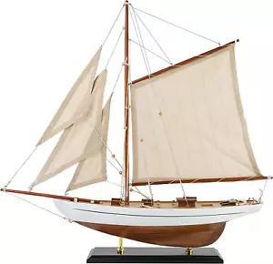 SAILINGSTORY Wooden Sailboat Decor Sailboat Model Boat Decor Ship Model Yacht Iv - Picture 1 of 7