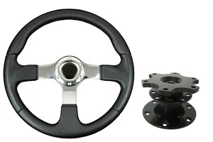 Volante F2 CROMADO + Jefe de liberación rápida 42BK para VW VOLKSWAGEN - Imagen 1 de 3