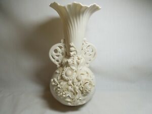 Belleek Princess Vase With Rose And Lily Of The Valley Early Black Mark
