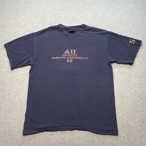 Vintage Jansport AU University Blue T-Shirt Tigers Size L Distressed Faded - Picture 1 of 8