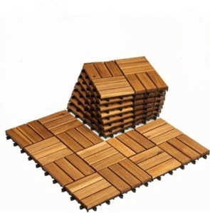 10 Pcs Interlocking Deck Tiles 12" x 12", Patio Flooring Outdoor Waterproof,... - Picture 1 of 6