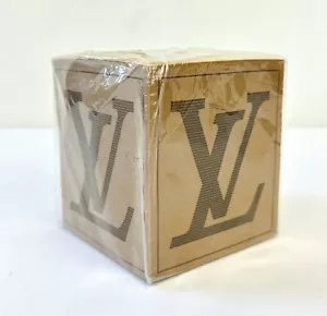 Vintage LOUIS VUITTON LV Logo Monogram Cubic Sticky Note Brown Sealed Decor RARE - Picture 1 of 5