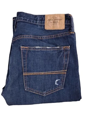 Abercrombie & Finch Jeans Men W34 L33 Distressed Blue Denim - Image 1 of 4