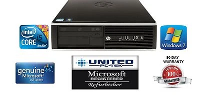 HP Elite Business Class Computer Win 10 Pro 32Bit I5 Quad Core Desktop PC Wi-Fi - Image 1 of 4