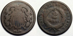 1867 Two Cent Piece - Picture 1 of 1