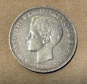Philippines - 1897 Large Silver Peso - Popular - Picture 1 of 3
