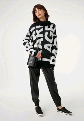 Karl Lagerfeld Womens Logo Cowl Neck Sweater Oversized S/M - Image 1 of 4