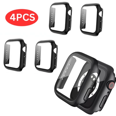 4pcs Case + Glass Apple Watch Series 10 9 SE 8 7 6 5 4 40mm 44mm 41mm 42mm 45mm - Image 1 of 4