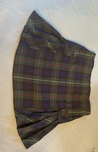 LANDS END Hunter/Navy Plaid School Uniform Side Pleat Skort Girls 12 - Picture 1 of 4