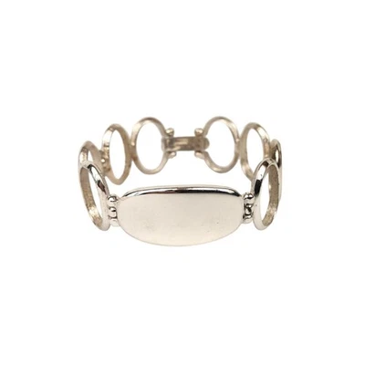 Pulsera de eslabones con placa 925 de plata de ley maciza estilo modernista de 36,1 gr Argentina Foto 1 de 4