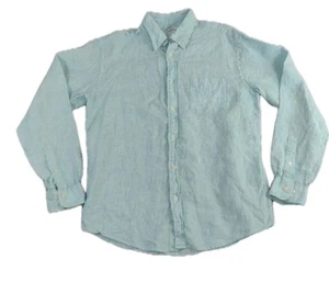 Camisa Polo Brooks Brothers 100% Lino The Original Hombre M Manga Larga Azul Marino - Imagen 1 de 8