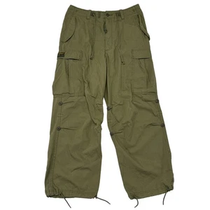 Pantaloni paracadutisti vintage Abercrombie & Fitch piccoli verdi cargo utility fatica - Foto 1 di 8