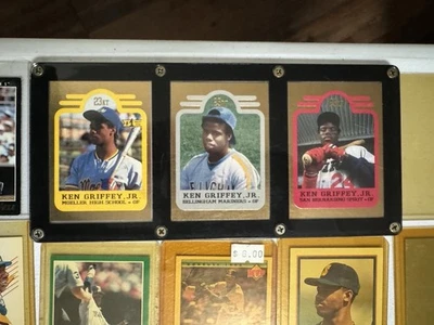Juego de 3 cartas Ken Griffey Jr. Bleachers 1991 oro 23KT/10000 edición limitada sin clasificar Foto 1 de 4