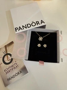 Pandora Herbarium Cluster Set 14K vergoldet – Kette & Ohrringe, neuwertig, OVP - Bild 1 von 2