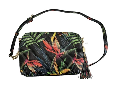 Новый с Ярлыками ALDO тропический сумка через плечо - цветочный/черный, двойной молнии, золотой цепи ремень - Изображение 1 из 3