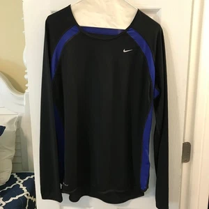 Nike DRI-FIT Running Womens X-LARGE BLACK Long Sleeve Tee Shirt Lightweight - Picture 1 of 5