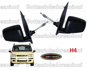 Coppia 2 Specchi Retrovisori DX SX FIAT Panda 169 DA 2009 2012 Meccanici NERI - Picture 1 of 1
