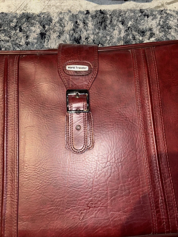 Vintage Classic World Traveler Red Burgundy Carry On Suitcase Luggage - Image 1 of 4