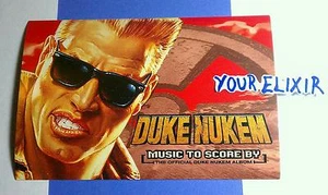 DUKE NUKEM MUSIC TO SCORE BY MEGADETH COC TYPE O SLAYER RED Postcard Sticker - Picture 1 of 2