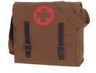 Rothco Brown Vintage Medic Bag With Cross - Military Style Medic Shoulder Bag