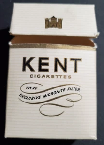 Vintage KENT MICRONITE filter CIGARETTE flip top package empty box no warning - Picture 1 of 6