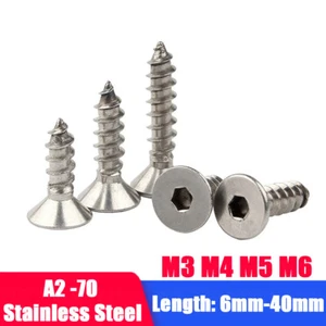 Viti svasate a bussola esagonale M3-M6 viti autofilettanti per legno A2 acciaio inox - Foto 1 di 7