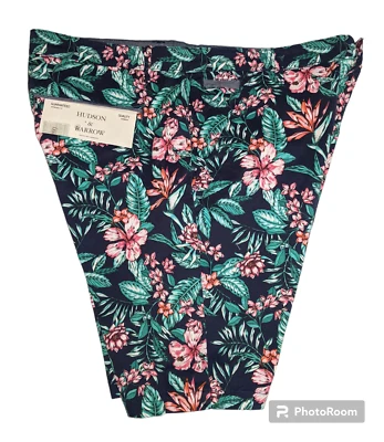 HUDSON & BARROW Pantalones Cortos Florales Hawaianos Informales Tropicales Para Hombres Talla 38 NUEVO Foto 1 de 4
