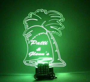 Palm Tree Paradise Night Light Up Table Lamp LED Personalized Free, With Remote - Picture 1 of 12