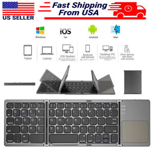 With touchpad Rechargeable foldable Wireless Bluetooth keyboard mute ultrathin
