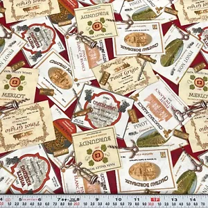 Wine Country by Elizabeth's Studio Cotton Fabric Remnant 14" x 43" - Picture 1 of 2