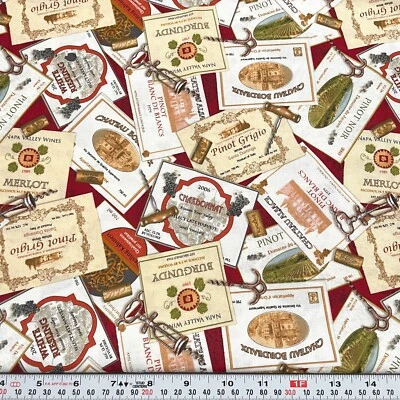 Wine Country by Elizabeth's Studio Cotton Fabric Remnant 14" x 43" - Image 1 of 2