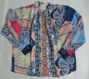 NWoT JOHNNY WAS Silk/Viscose Paisley Print ONDA Button Down Shirt Size S - Picture 1 of 11