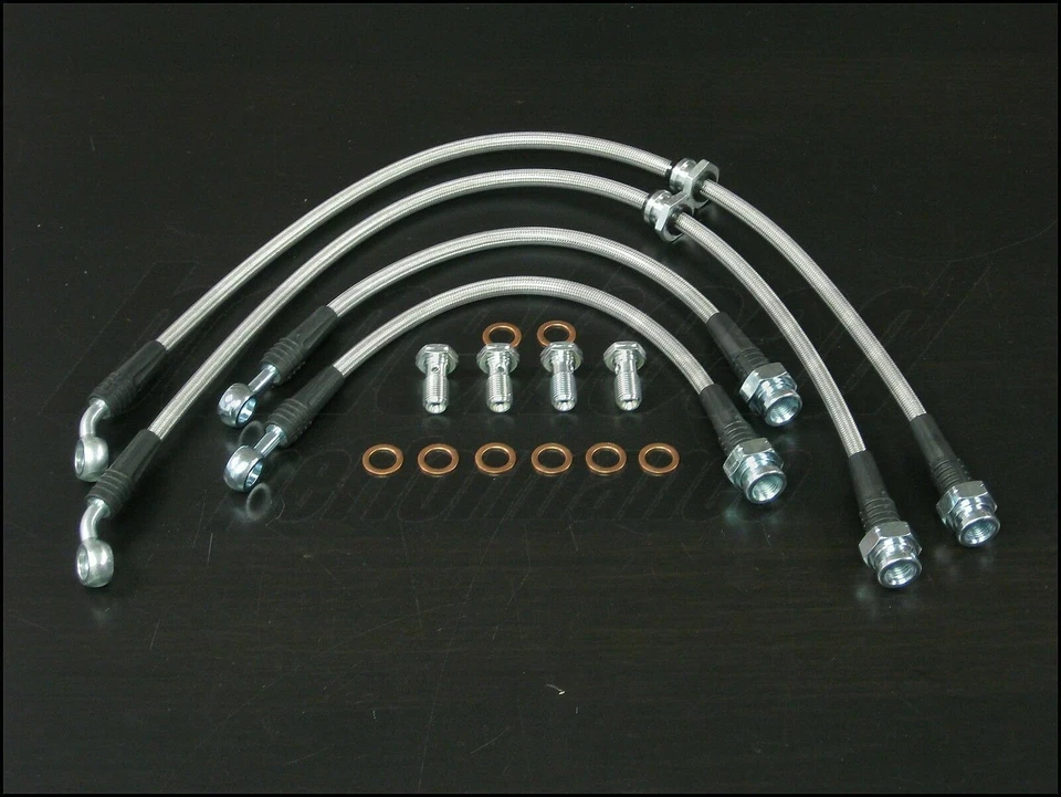Linhas de freio trançadas de aço inoxidável Techna-Fit para 1995-1998 Nissan 240SX S14 - Imagem 1 de 4