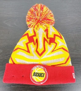 Houston Rockets Retro Logo Knit Beanie Winter Hat New Era Hardwood Classic Pom - Picture 1 of 7