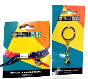 WOMENS WORLD CUP FIFA 2023 BRAIDED BRACELET & TROPHY KEYCHAIN SET FREE SHIP - Picture 1 of 3