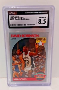 David Robinson #270 Hoops 90-91 Rookie of the Year Card CGC Graded 8.5 NM/Mint+  - Picture 1 of 2