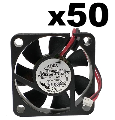 50x AddA AD0405HS-G70 40mm x 10mm 5v High Speed Picoblade 1.25mm 2-Pin Fan - Image 1 of 4