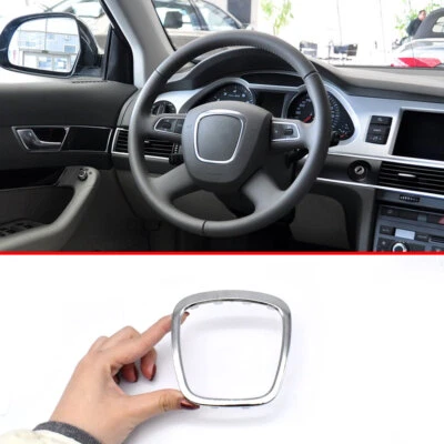 1шт для Audi A4 A5 A5 A6 Q5 Q7 серебристый автомобильный руль центр логотип отделка рама - Изображение 1 из 4