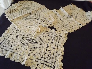 BRAND NEW crocheted doily RECTANGLE dark ecru beige NWOT - Picture 1 of 7