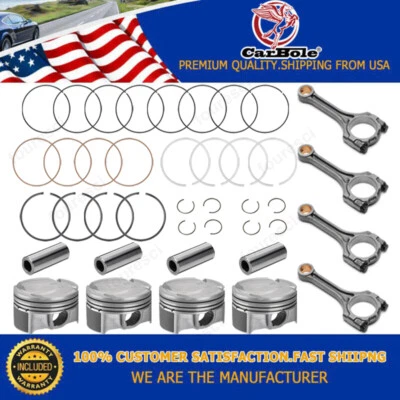 Pacote com 4 pistões de motor e vara de con para Hyundai Veloster Elantra Kia Forte5 Soul 1.6T - Imagem 1 de 4