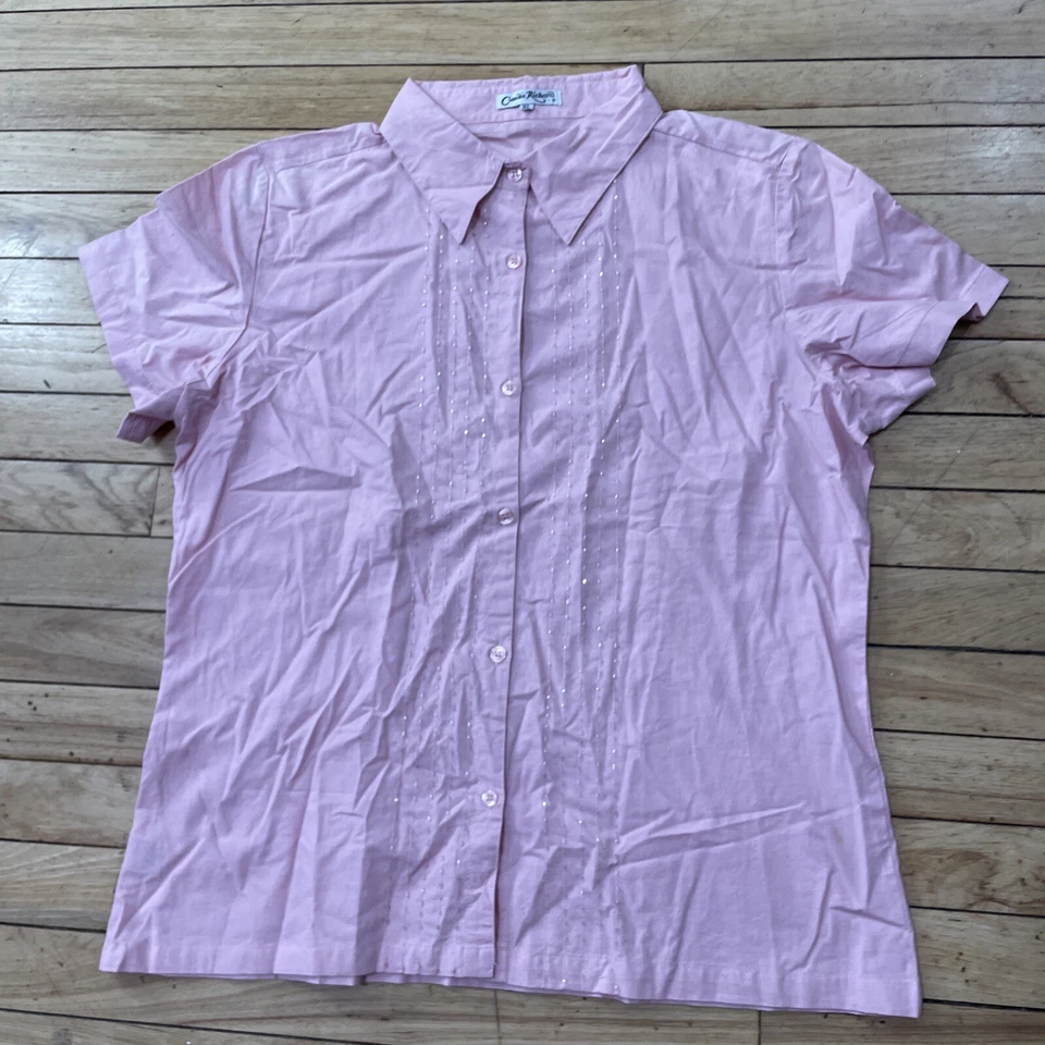 Top con botones CLAUDIA RICHARD para mujer XL Y2k joya de hadas cuentas abuela costera XL Foto 1 de 4