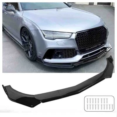 For Audi A4 A5 A6 A7 S3 S4 S5 Front Bumper Lip Splitter Spoiler Glossy Body Kit - Image 1 of 4