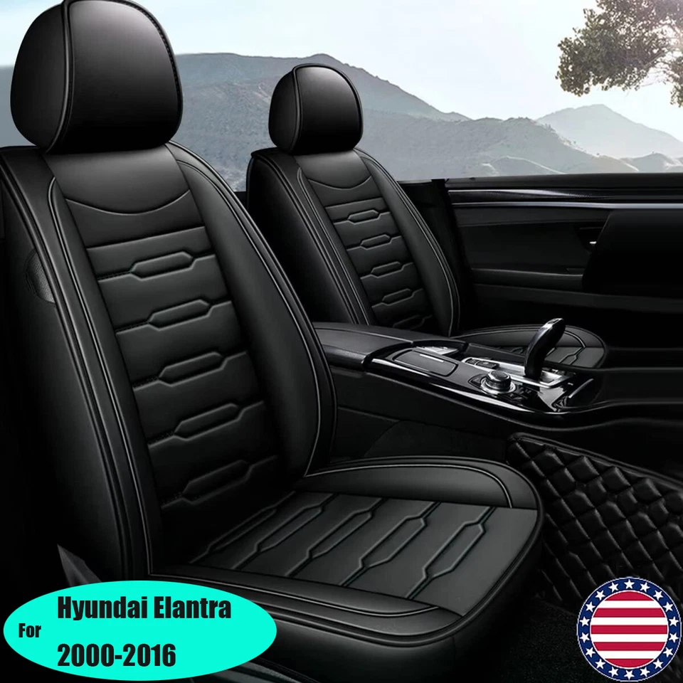 Front Rear Car Seat Covers Faux Leather Protector For Hyundai Elantra 2000-2016 Foto 1 de 4