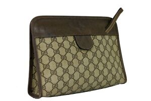  GUCCI Old Gucci GG PVC Leather Clutch Bag Secondary Bag Accessories Pouch Italy