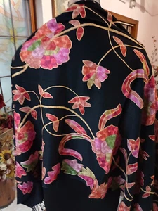 CREWEL ALL EMBROIDERED ~ 100% CASHMERE PASHMINA ~ AARI JAAL~19 DESIGN CHOICE - Picture 1 of 7