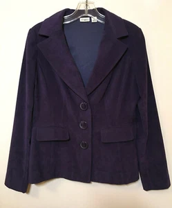Cato Purple Faux Suede Jacket Stretch Women's Blazer Size 8 Bust 39" - Picture 1 of 7